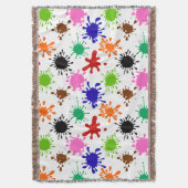 Couverture Motif coloré de peinture en blanc (devant Vertical)