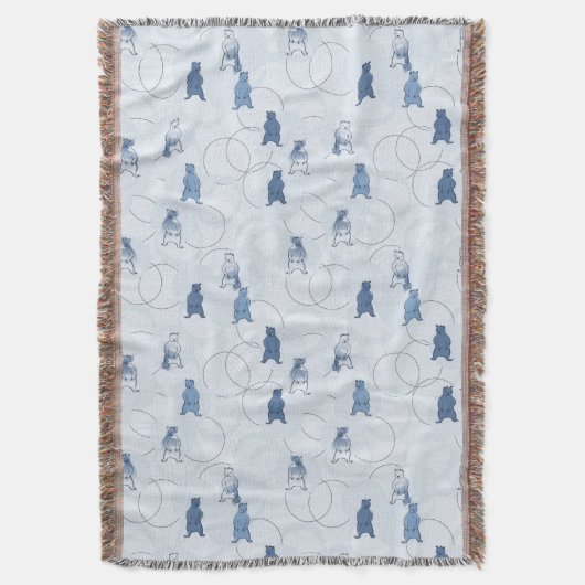 Couverture motif comportant un ours gris (devant Vertical)