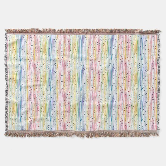 Couverture Motif couleur aquarelle avec points et rayures (Devant)