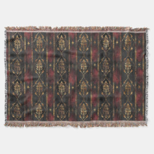 Couverture Motif Damask Noir Or Persan (3)
