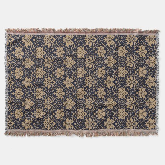 Couverture Motif damassé ébène et or (Devant)