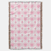 Couverture motif damassé rose blanc (devant Vertical)