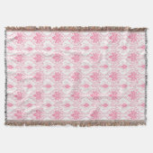 Couverture motif damassé rose blanc (Devant)