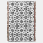 Couverture Motif damassé vintage noir et blanc (devant Vertical)