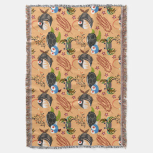Couverture Motif d'animaux aquatiques vie sous-marine en me