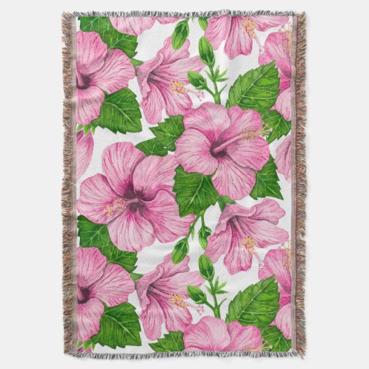 Couverture Motif d'aquarelle d'hibiscus rose (devant Vertical)
