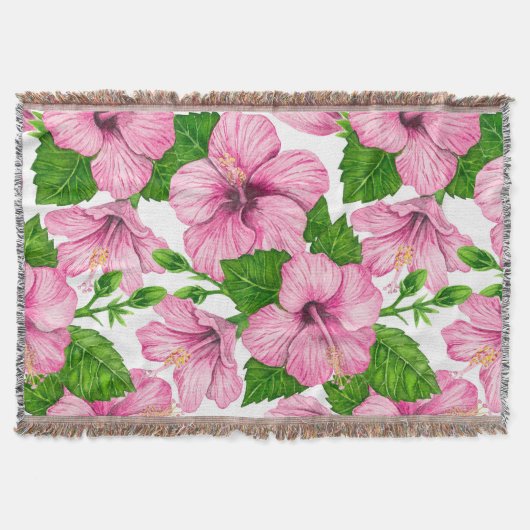 Couverture Motif d'aquarelle d'hibiscus rose (Devant)