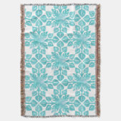 Couverture Motif d'aquarelle Hawaiian Tropical Feuille Aqua (devant Vertical)