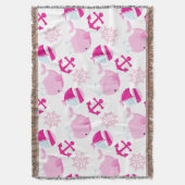 Couverture Motif De Baleines, Beaux Baleines, Baleines Roses (devant Vertical)