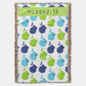 Couverture Motif De Baleines, Beaux Baleines, Votre Nom (devant Vertical)