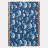 Couverture Motif de baleines de l'océan bleu profond (devant Vertical)