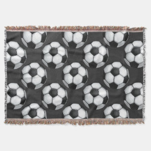 Couverture Motif de balle de football noir et blanc