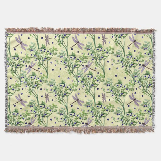 Couverture Motif de bleuets avec libellules (Devant)