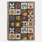 Couverture Motif de bloc de surface d'automne | Récolte rusti (devant Vertical)