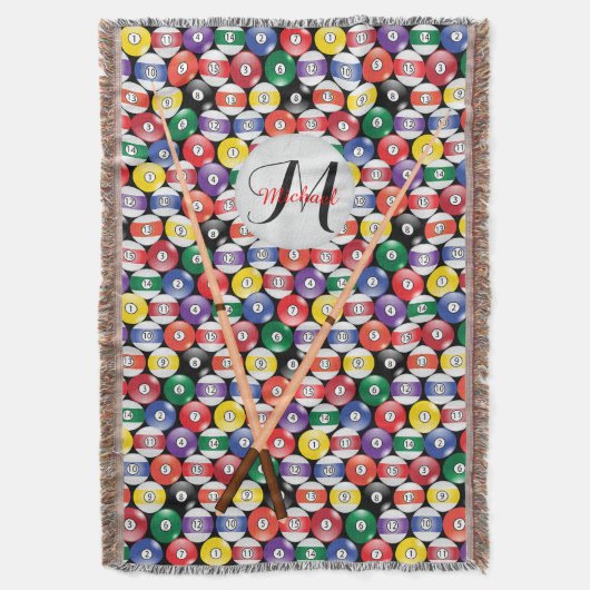 Couverture Motif de boule Monogramme Billiards (devant Vertical)
