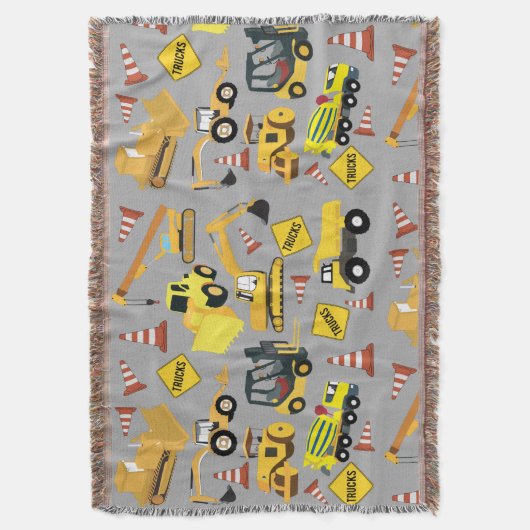 Couverture Motif de camions de construction (devant Vertical)