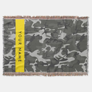 Couverture Motif de camouflage gris, Votre nom, Personnaliser
