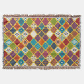 Couverture Motif de carreau patchwork géométrique boho vibran (Devant)
