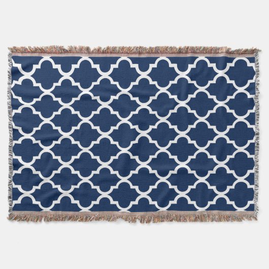 Couverture Motif de carreaux de Quatrefoil bleu marine (Devant)