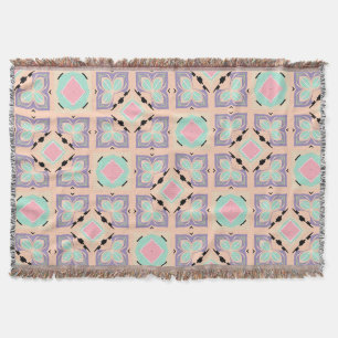 Couverture Motif de carrelage géométrique pastel Rose Menth