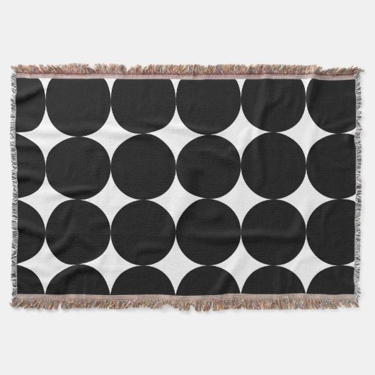 Couverture Motif de cercle géométrique noir blanc rétro (Devant)