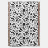 Couverture Motif de céréales tribales noir et blanc (devant Vertical)