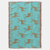 Couverture Motif de cerfs en Brown sur Turquoise (devant Vertical)