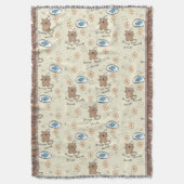 Couverture motif de chat et de poissons (devant Vertical)