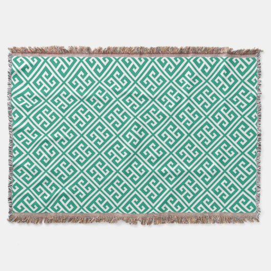 Couverture Motif de clé grecque Emerald Green (Devant)