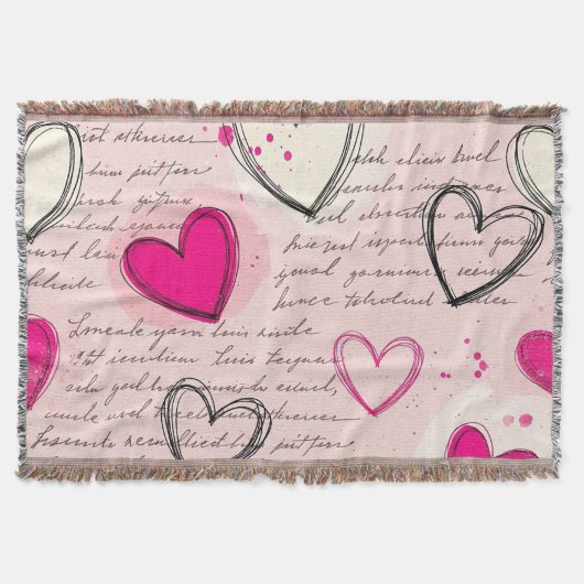 Couverture Motif de cœur moderne avec fond de script (18) (Devant)