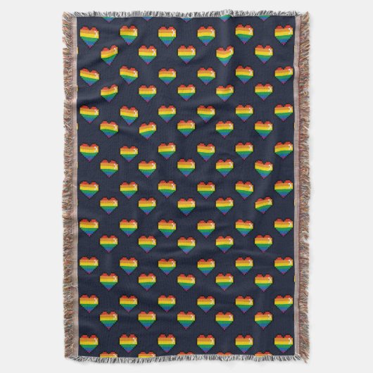 Couverture Motif de coeur Rainbow 8 Bit (devant Vertical)