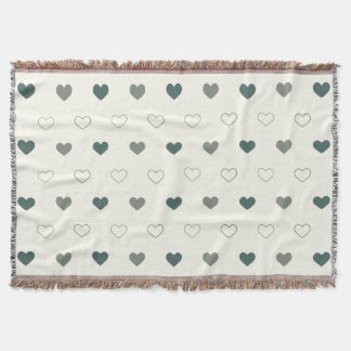 Couverture Motif de cœur simple et mignon vert crème