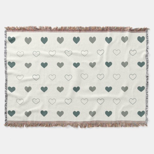 Couverture Motif de cœur simple et mignon vert crème (Devant)