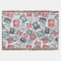 Motif de collage de timbres-poste vintage (1)