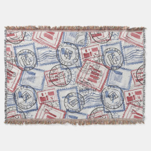 Couverture Motif de collage de timbres-poste vintage (2)