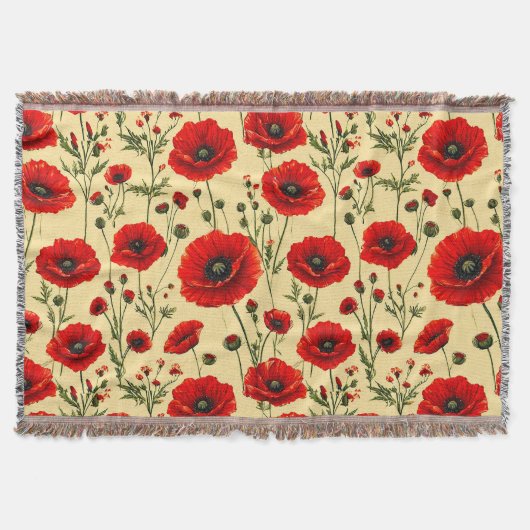 Couverture Motif de coquelicots rouges (Devant)