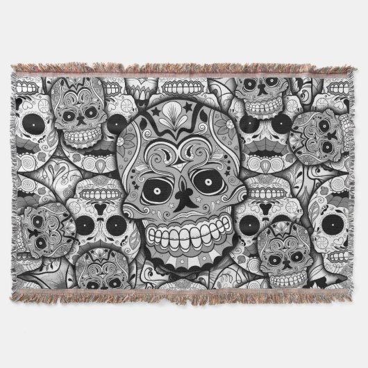 Couverture Motif de crânes de sucre (Devant)