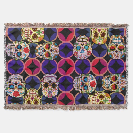 Couverture Motif de crânes de sucre (Devant)