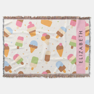 Couverture Motif de crème glacée, cône de crème glacée, Votre