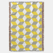 Couverture Motif de cube isométrique gris et blanc de moutard (devant Vertical)