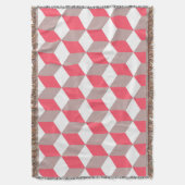 Couverture Motif de cube isométrique Poppy et gris doux (devant Vertical)