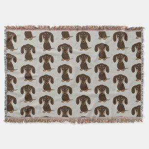 Couverture Motif de Dachshunds au chocolat   Chiens de Wiener