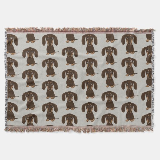 Couverture Motif de Dachshunds au chocolat | Chiens de Wiener (Devant)