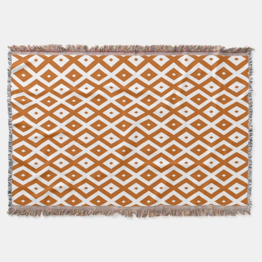 Couverture Motif de diamant orange et blanc brûlé (Devant)