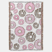 Couverture Motif De Donuts, Donuts Roses, Donuts Blancs (devant Vertical)