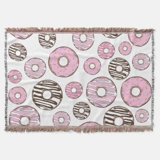 Couverture Motif De Donuts, Donuts Roses, Donuts Blancs (Devant)