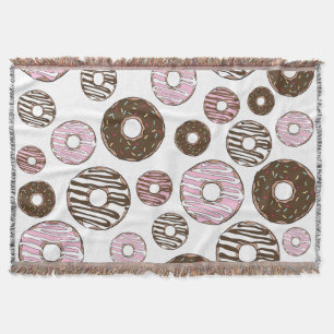 Couverture Motif De Donuts, Donuts Roses, Donuts Brown