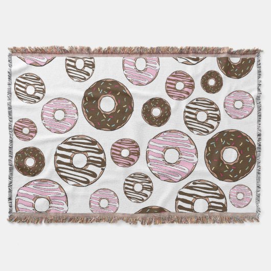 Couverture Motif De Donuts, Donuts Roses, Donuts Brown (Devant)
