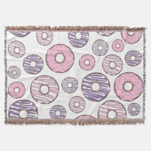 Couverture Motif De Donuts, Donuts Roses, Donuts Violets (Devant)