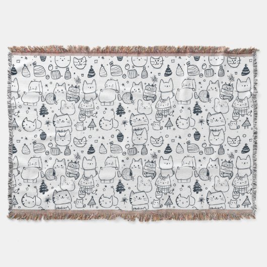 Couverture Motif de doodle de Noël d'hiver mignon (1) (Devant)